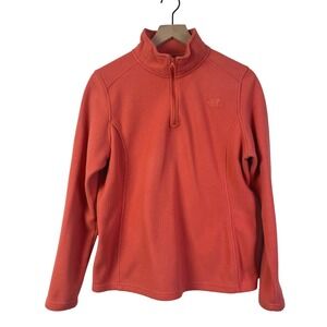 The North Face Women's Fleece Pullover 1/4 Zip Coral Pink Jacket - Large